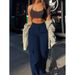 Men's Clothing Commerce Best Selling Women's Workwear Casual Pants, Loose Fitting, Trendy, Draped, Wide Leg, Versatile Long Pants, Instagram Style._viptrois.com