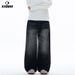 Men’s Distressed Black Washed Jeans – Loose Fit High Street Vintage Denim (Sizes S-2XL)_viptrois.com