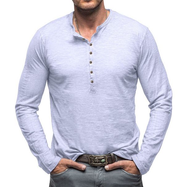 Pulse European And American New Men's Long Sleeve Multiple Button Polo Shirt 3D Digital Print Fashion Casual Sports_viptrois.com