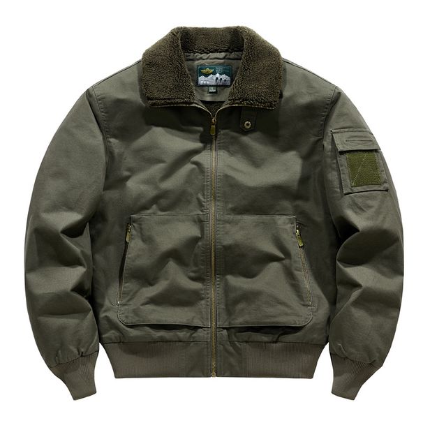 Men's Clothing Winter New Lapel Plus Velvet Jacket Men's Loose Large Size Warm Thick Cotton Coat American Retro Workwear Coat_viptrois.com