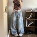 Men’s Clothing Large Size Retro High Street National Trend Letter Print Design Scimitar Jeans Versatile Casual Straight Wide Leg Pants_viptrois.com