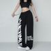 Women's Hip Hop Jazz Dance Pants - High Waisted Loose Fit Streetwear Trousers With Drawstring For Summer_viptrois.com