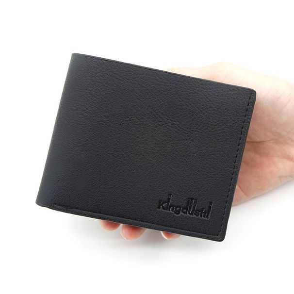 Wallet Card Cases Trendy Casual Simple Wallet Solid Color Large Capacity PU Coin Wallet Fashionable Men's Wallet_viptrois.com