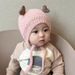 Autumn Winter Cute Baby Warm Knitted Love Ear Protection for Boys and Girls Small Month Old Woolen Pullover Hat_viptrois.com