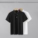Men's Floral Embroidered Polo Shirt – Breathable Short-Sleeve Slim Fit, Casual & Versatile (M-3XL, White/Black)_viptrois.com