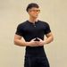 Muscle-Enhancing Ribbed Crew Neck Tee - 88% Cotton Compression Fit For Gym & Street (Unisex, Breathable, Stretch Fabric)_viptrois.com