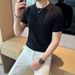 Summer Ice Silk Thin Knitted Short-sleeved T-shirt Hollow Pattern Men's Round Neck T-shirt Elastic Cotton Hollow Mesh Base_viptrois.com