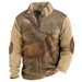 Cross-border European And American Ethnic Style 3D Printed Half-zip Men's Sweatshirt_viptrois.com