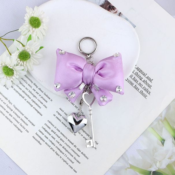 Girly Bow Keychain Niche High End Diamond Bag Pendant Car Keychain Pendant_viptrois.com