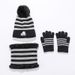 Kids'scarf, hat & glove sets New children's knitted hat bib gloves Snowflake hat cartoon car pattern hat to keep warm_viptrois.com