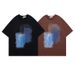 Men's Clothing Street Hip Hop Graffiti Print Short Sleeved T Shirt Men's Fashion Brand Loose Couple Casual All Match Half Sleeved Tee_viptrois.com