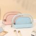 Semicircular PVC Two Piece Transparent Cosmetic Bag Large Capacity Travel Portable Wash Bag Girls Cosmetic Storage Bag_viptrois.com