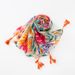 Unisex Bright color creative colorful flowers cotton hemp hand touching word pattern beach towel long hanging tassel shawl female_viptrois.com