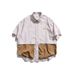 Men's Clothing Men's Large Pocket Design Short Sleeved Shirt Contrasting Shorts Two Piece Suit_viptrois.com