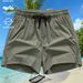 Men's Clothing Fashionable Beach Leisure Solid Color Quick Drying Loose Sports Shorts_viptrois.com