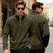 Men's Half-Zip Stand Collar Sweatshirt – Thick Fleece Loose Fit For Autumn & Winter_viptrois.com