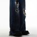 Men's Clothing Retro Distressed Beggar Hole Design Mopping Washed Jeans Niche High Street Loose Versatile Wide Leg Pants_viptrois.com
