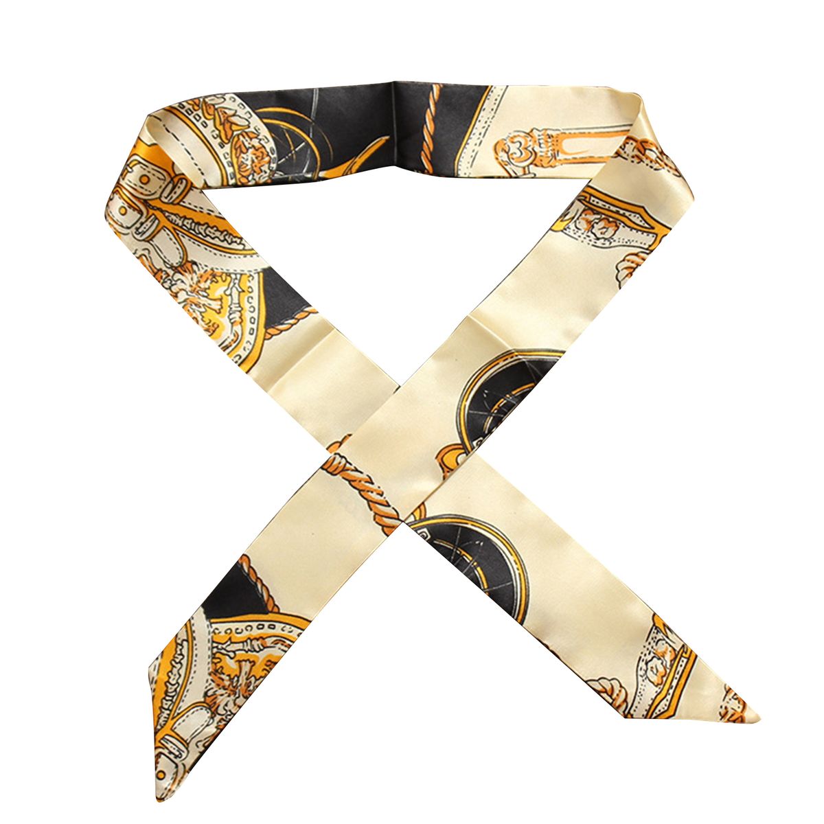 Drivedirect Fashion Women Bohemian Style Printing Scarf Handbags Handle Wrap Ribbon Headband_viptrois.com