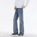 Retro Blue Jeans For Men, Autumn Style, American High Street, Loose Straight Leg, Whiskering Texture, Washed, Versatile Trousers._viptrois.com