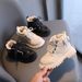 Child's shoes Children's Autumn/Winter solid color vintage ankle boots boys with fleece Doc Martens side zipper girls soft-soled warm cotton boots_viptrois.com