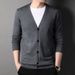 "Men's Slim-Fit V-Neck Knit Cardigan – Korean-Inspired Casual Button-Up Sweater (Lightweight Layering, Minimalist Design, Versatile Styling)"_viptrois.com