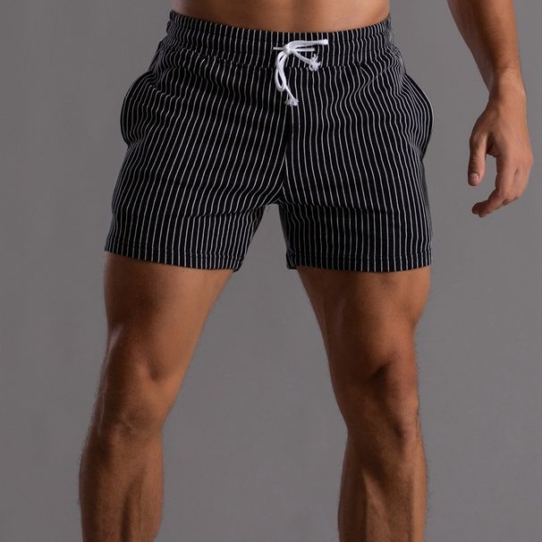 Men's Clothing Vertical Striped Cotton Shorts For Men Large Size Sports Pants For Men Three Quarter Pants Fitness Running Casual Pants Army Green_viptrois.com