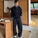 Shirt-style Inner Korean Version Two-piece Half-zip Sweatshirt For Men Autumn Winter New Casual Turn-down Collar_viptrois.com