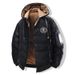 Padded Clothes Men's American Embroidery Down Cotton Thickened Loose Removable Hat Casual Warm Hooded Padded Jacket_viptrois.com