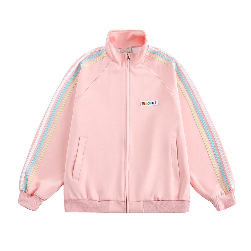 American Style Patchwork Colorful Three-Stripe Zipper Stand Collar Sweatshirt Jacket Spring Autumn Men's Trendy Brand_viptrois.com