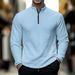 Pure Pure Cross-Border Independent Station Autumn Winter American Style Simple Casual Men's Loose Jacquard Stand Collar Half-Zip_viptrois.com
