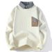 Fashion Knit Pullover Sweater With Shirt Collar Design, Breathable & Machine Washable, Casual Wear For Men & Women, Available In Multiple Colors_viptrois.com