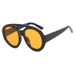 Women's Sunglasses Oversized Frame Toad Shaped Sunglasses Double Beam Double Beam Fashion Contrast Color Sunglasses Ins Net Celebrity Sunglasses_viptrois.com