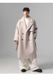 Autumn And Winter New Men's Long Loose Woolen Coat British Lapel Solid Color Trench Coat_viptrois.com