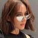 Small luxury cat eye diamond sunglasses for women ins high end catwalk party silver metal frame butterfly sunglasses_viptrois.com