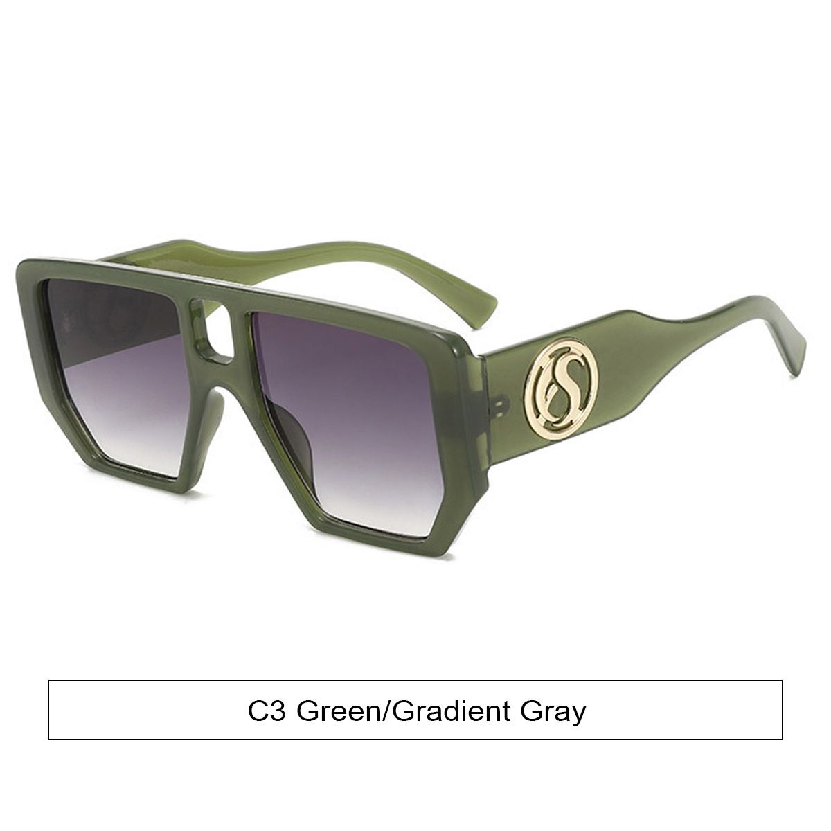 Men's Sunglasses Fashion Large Frame Personality Sunglasses For Women Jelly Color Square Double Beam Anti Ultraviolet Sunglasses New_viptrois.com