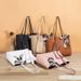 Women's Scarf Tote Bag With Heart Embroidery - Large Capacity Solid Color Handbag_viptrois.com