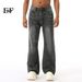 EF JEANS | 2024 New Washed Black Ash White Lightning Crack High Street Personality Jeans Trendy Men And Women_viptrois.com