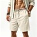Men's Loose Waffle Color Block Sporty Casual Hawaiian Beach Shorts Trendy_viptrois.com