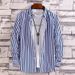 Men's Striped Long Sleeve Shirt – Stylish Printed Casual Shirt For Nightlife, Barbers & Trendy Youth_viptrois.com