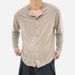 Men's Clothing Casual Micro Perspective Single Breasted Round Neck Long Sleeved Shirt Thin Cardigan_viptrois.com