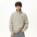 Monochrome Man- Color Block Striped Half-Zip Stand Collar Sweatshirt Autumn Winter Heavyweight Retro Pullover Thickened Warm Jacket_viptrois.com