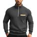 Autumn And Winter New Men's Sweatshirt Casual Zipper Stand Collar Plus Velvet Solid Color Men's Jacket_viptrois.com