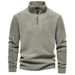 Loom Autumn Winter New Stand Collar Half-Zip Long Sleeve Sweatshirt Trendy Versatile Men's Top_viptrois.com