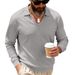 "Men's Classic Waffle Knit Shirt – Breathable & Soft Long-Sleeve Casual Top (S-XXXL, 8 Colors)"_viptrois.com