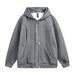 Zipper Pocket Decorated Hooded Sweatshirt Men, Loose Fit American Style Trendy Brand, Solid Color Versatile Cardigan_viptrois.com