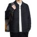 Men's Plus Size Knit Cardigan - Breathable Polo Collar Open Front Sweater, Casual Loose Fit Long Sleeve Pullover For Summer (Black, Green, Brown)_viptrois.com