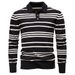 Pure 2025 Autumn Winter New Export European Size Cross-Border Turn-Down Men's Striped Polo Collar Knitted Sweater Men_viptrois.com