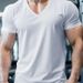 "Men's Performance V-Neck T-Shirt - Moisture Wicking Quick Dry Active Tee For Gym, Running & Casual Wear - Black/White/Gray/Blue/Brown"_viptrois.com