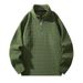 Men’s Retro Half-Zip Sweatshirt – Vintage-Inspired Jacquard Crewneck With Stand Collar (Black/Beige/Grey/Dark Green)_viptrois.com