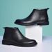 European Warm Series Men's Leather British Style High-top Martin With And Thickened Fashion Snow Boots Trendy Cotton Shoes_viptrois.com